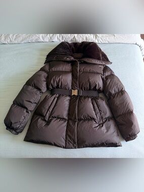 Moncler Black Quilted Belted Puffer Jacket